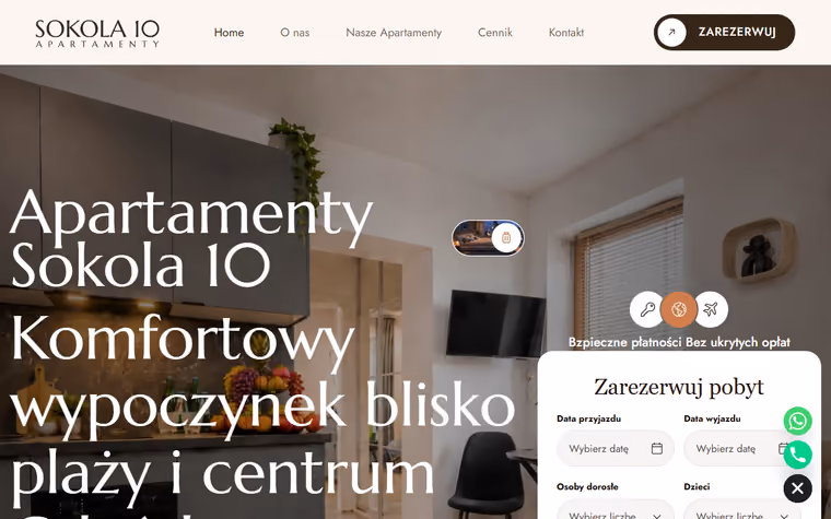 Screenshot of the Sokoła 10 website